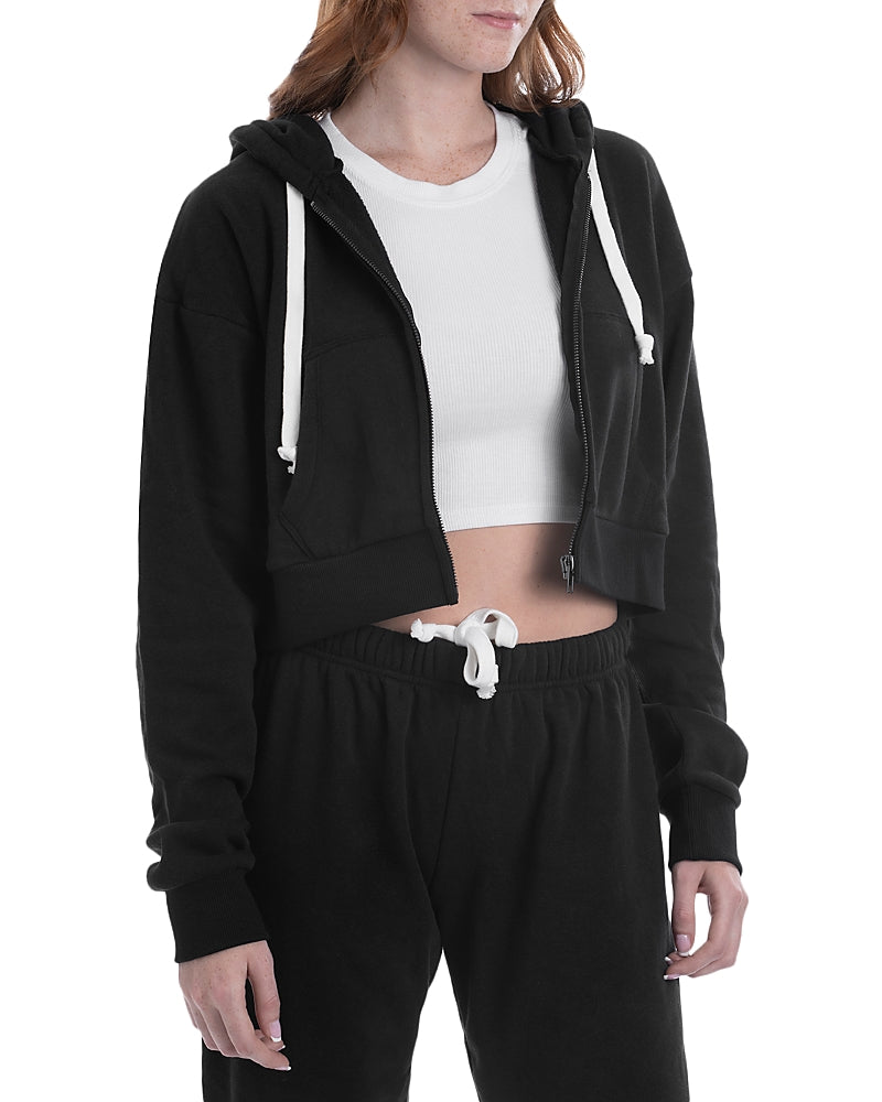KatieJnyc Women's Dylan Zip Crop Hoodie