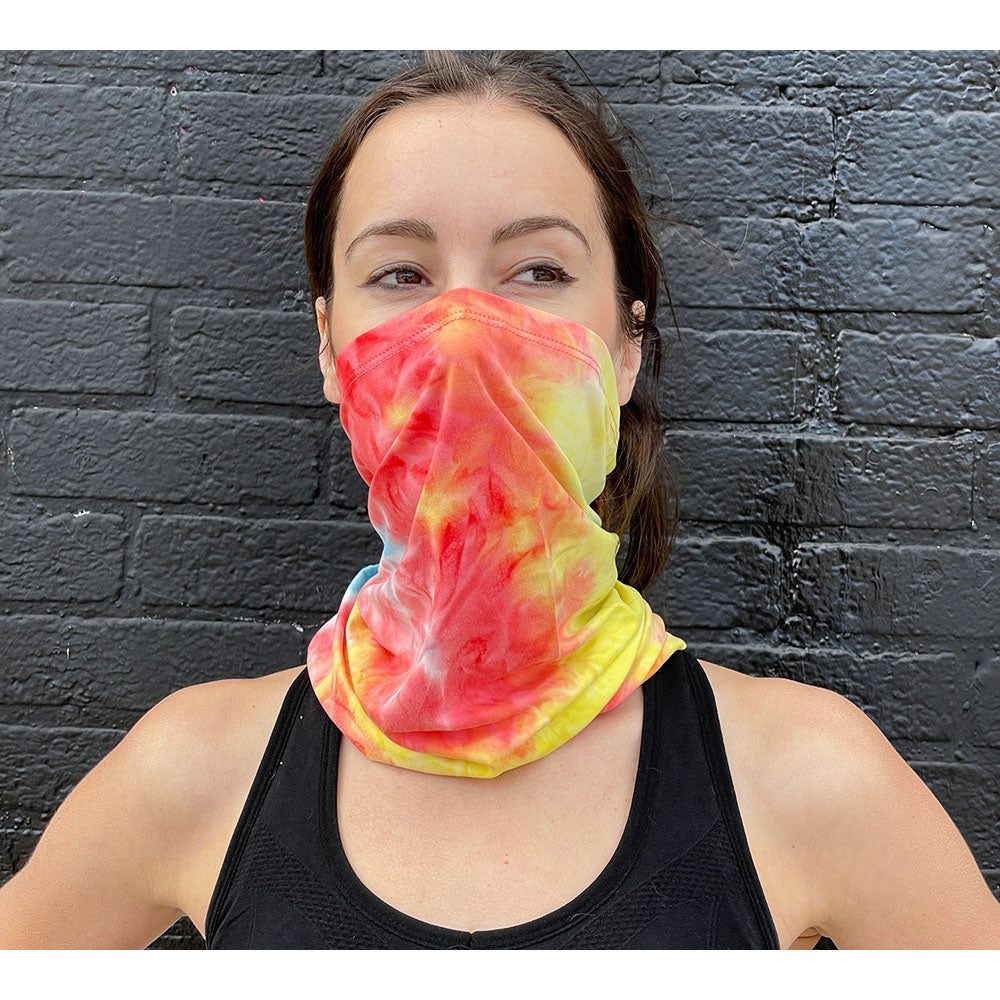 Sports Neck Gaiter Face Mask - Cherry Tie Dye
