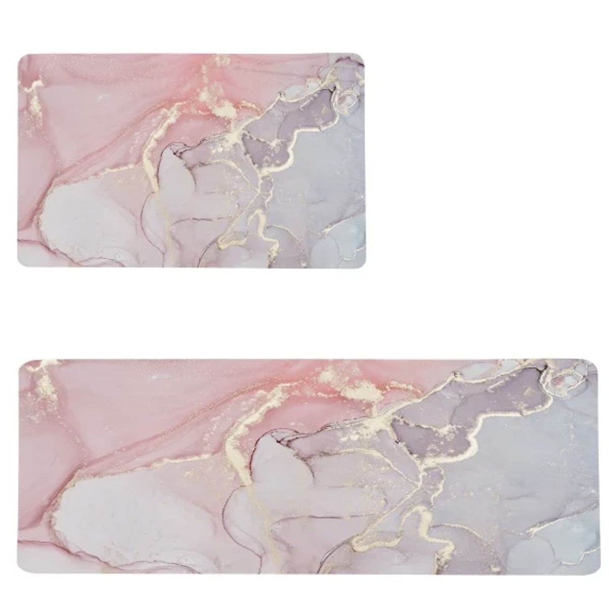 Boho Non-Slip Kitchen Floor Mats (Set of 2) - Pink