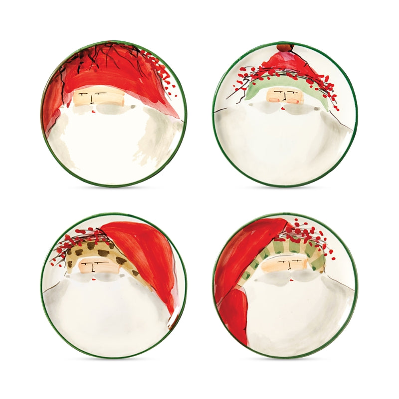 Vietri Old St. Nick Assorted Canape Plates, Set of 4