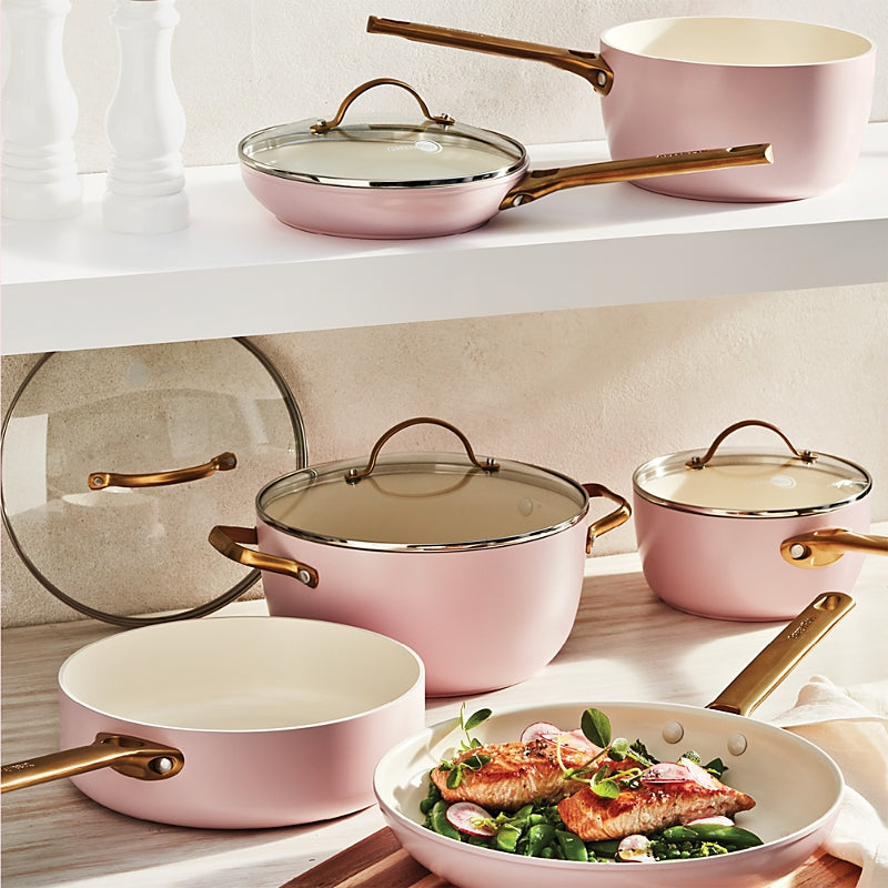 GreenPan Reserve Blush Healthy Ceramic Nonstick Cookware, Set of 10