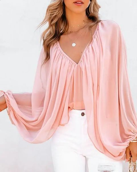 Tied Detail Backless Ruched Batwing Sleeve Top Fashion Woman Blouses Shirt 2023 Clothing TShirts Pullover Tops 250113
