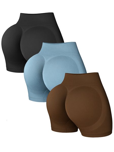 Yoga Women Fiess Seamless High Waist Hip Lifting Breathable Quick Drying Sports Leggings Workout Gym Shorts