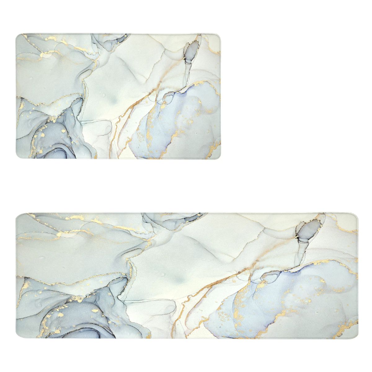 Boho Non-Slip Kitchen Floor Mats (Set of 2) - Blue