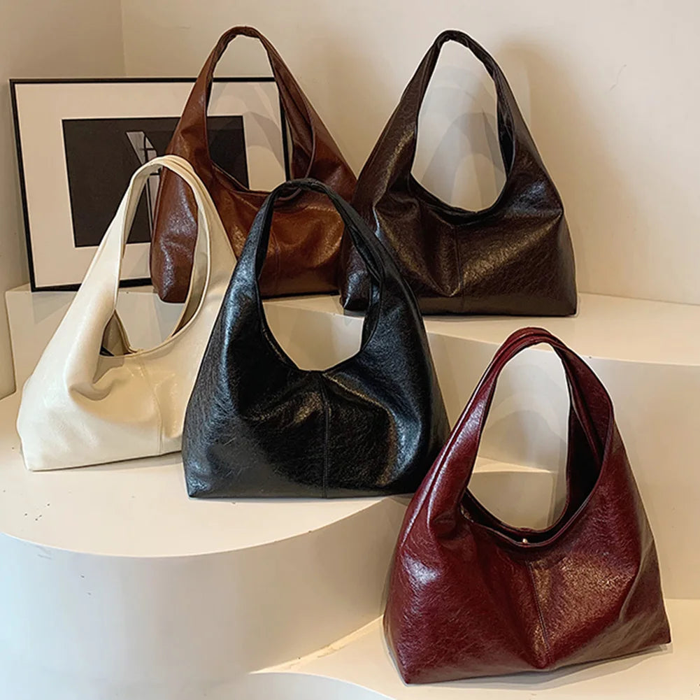 Burgundy Handbag Purse for Women PU TLXT Leather Shoulder Bag Vintage Large Womens Bag Trendy Hobo Bag Y2K Girls Female Causal Commuter Bag Tote Bag