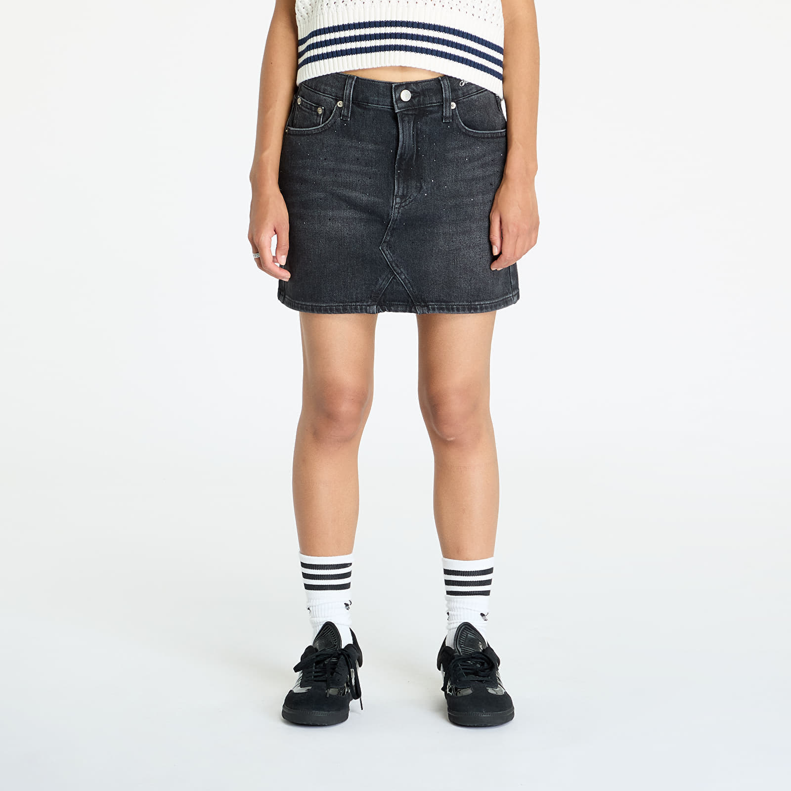 Hameet Tommy Jeans Izzie Mini Skirt Denim Black 25