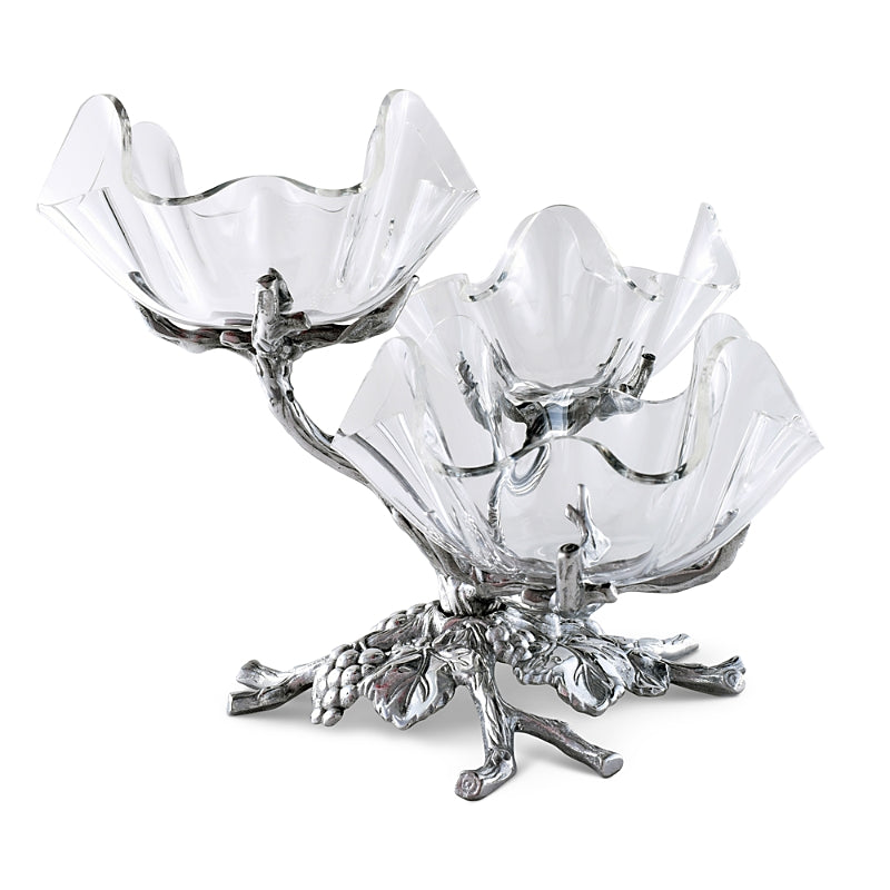 Vagabond House 3 Tier Grape Stand with Acrylic Bowls