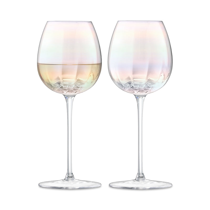 Lsa Mother of Pearl Look White Wine Glasses, Set of 2