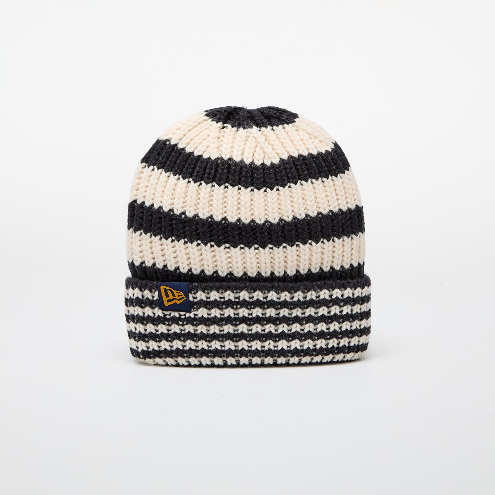 Pipo New Era Knit Medium Stripe Beanie Navy- Light Cream Universal