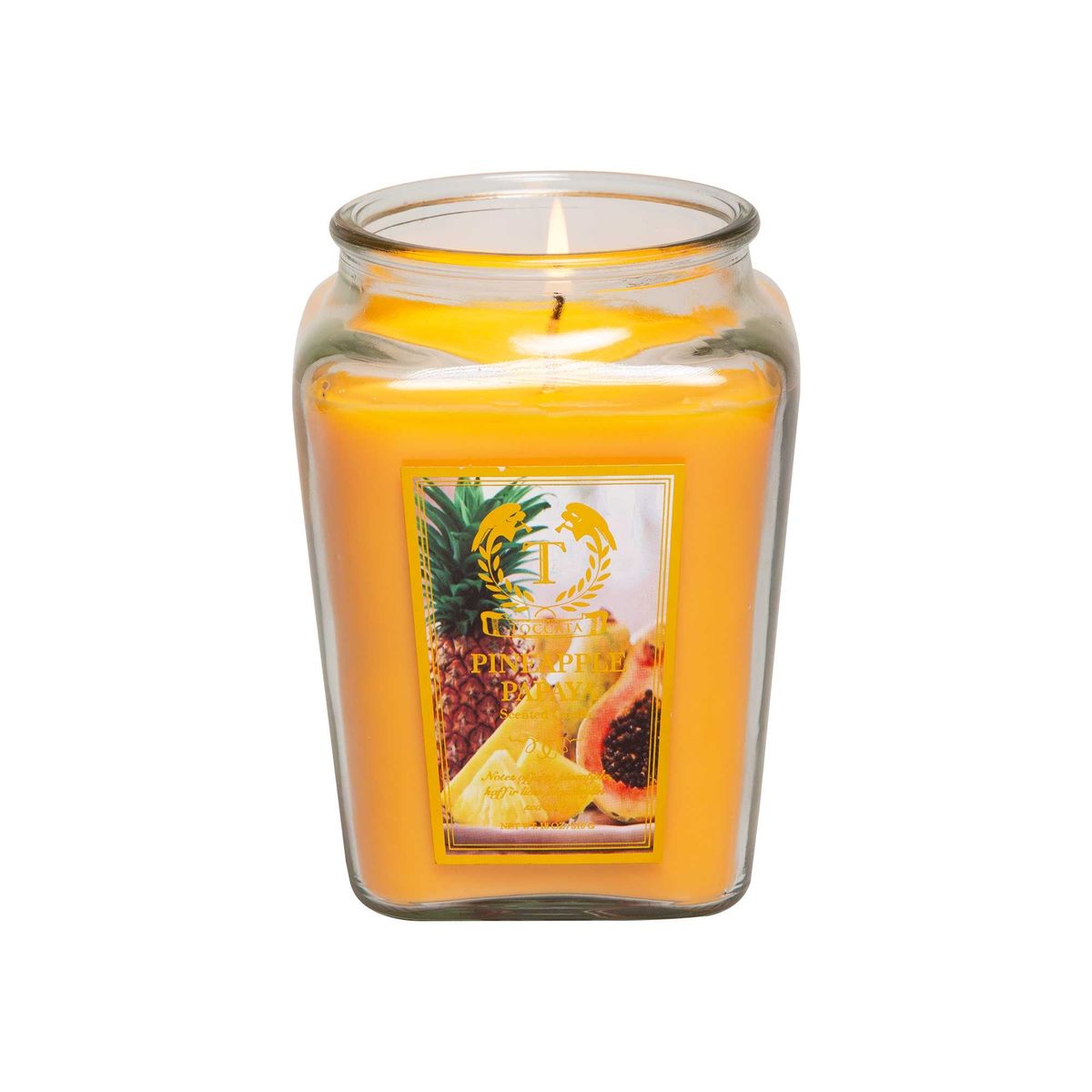 Toccata Aroma Scented Candles in a Diamond Jar, 18 oz. - Pineapple Papaya