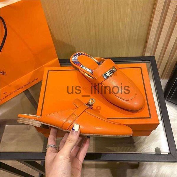 10A Retro Mirror Quality Designer Mules Slippers Women Loafers Genuine Leather Sandals Luxurious Casual Shoes Horsebit Half Drag Princetown