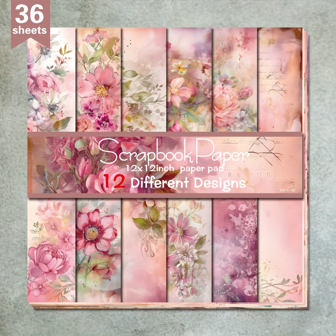 TEMU 36 Sheets 12"x12" Diy Paper, Painting Flower Material Paper Decorative Gift Scrapbooking Supplies Kit Aesthetic Decorative Gift Wrapping Album