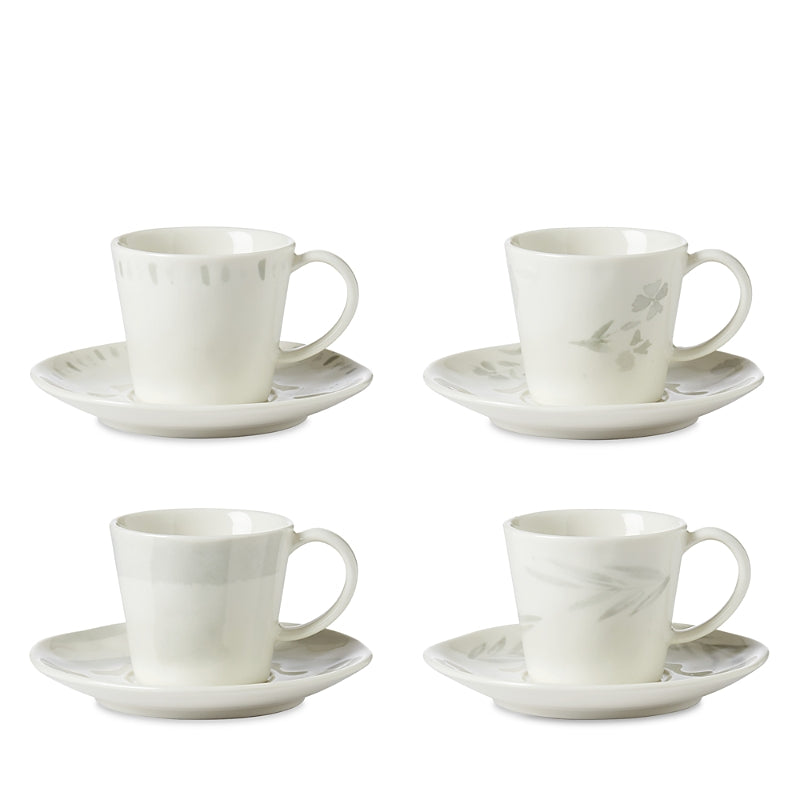 Lenox Oyster Bay 8 Piece Espresso Cup & Saucer Set