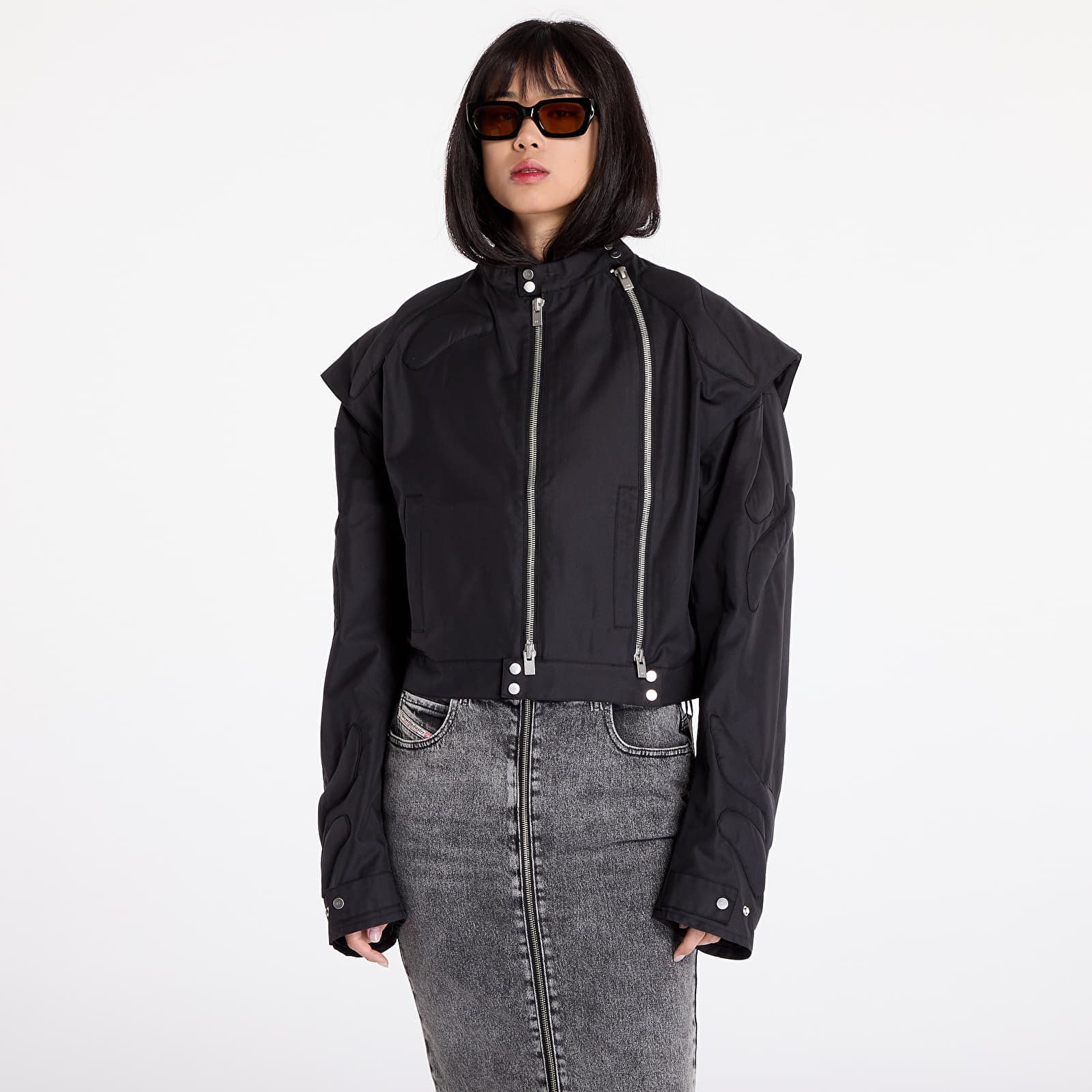 Jakke HELIOT EMIL Molded Biker Jacket Black 42