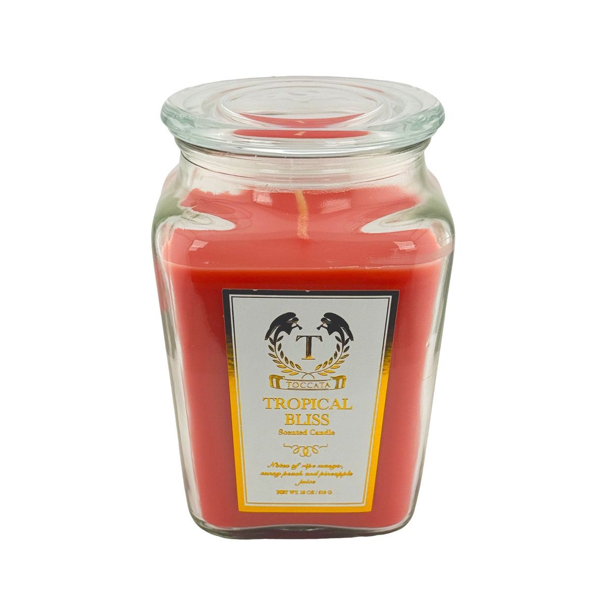 Toccata Aroma Scented Candles in a Diamond Jar, 18 oz. - Tropical Bliss