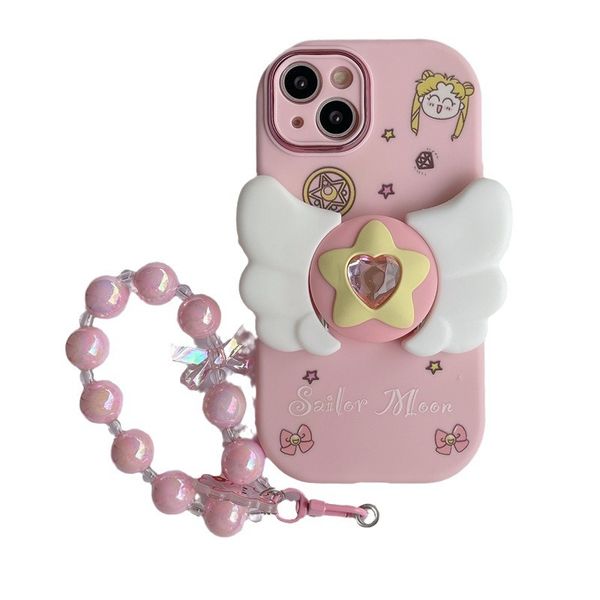 3D Beauty Girl Warrior Stand Chain Suitable for iPhone 15 ProMax Apple