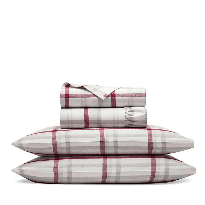 Boll & Branch Flannel Heathered Plaid Pillowcase Set, Standard