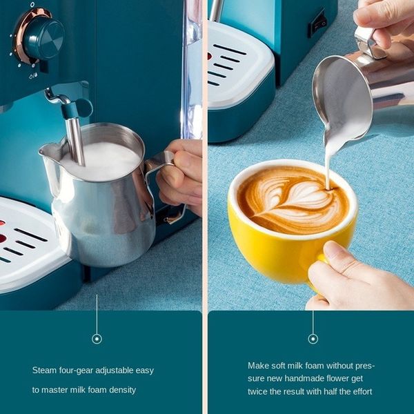 Retro Espresso Coffee Maker Electrical Coffee Machine 20 Bar Vaporesso Automatic Milk Frother Cappuccino Household