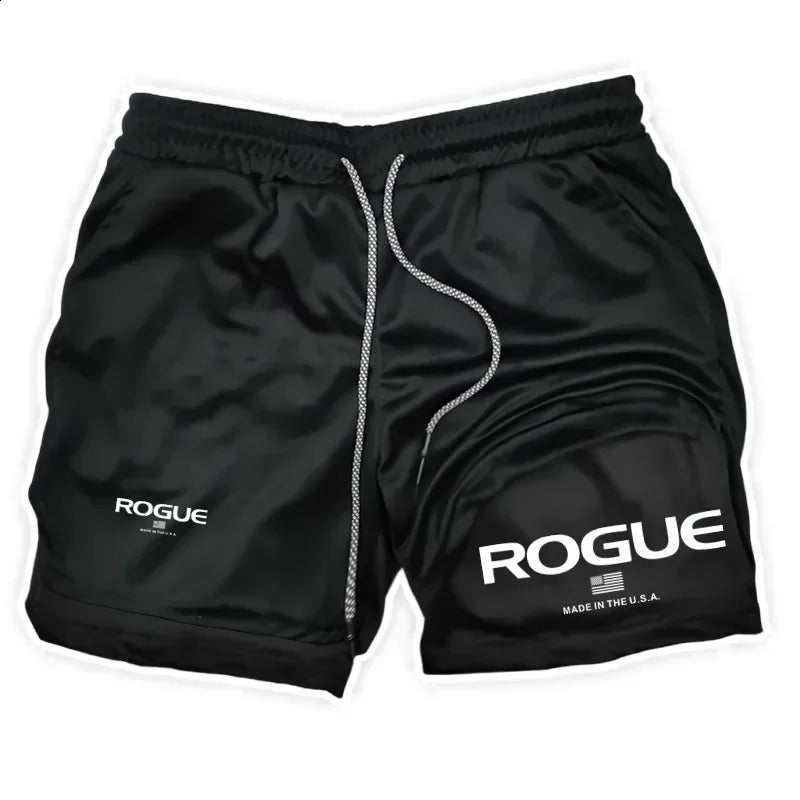 Rogue Gyms Fitness Shorts Men Summer Sportswear 2 in 1 Doubledeck Compression Male Sports Tracksuits Track Joggers Short 250823