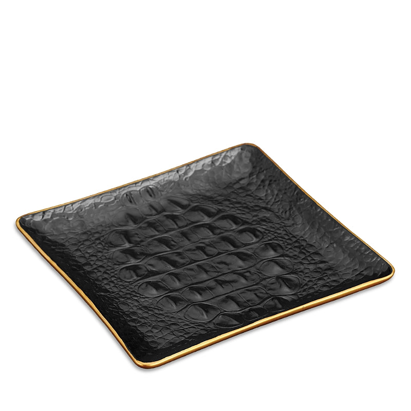 L'Objet Croc Textured Porcelain Desk Tray, Square