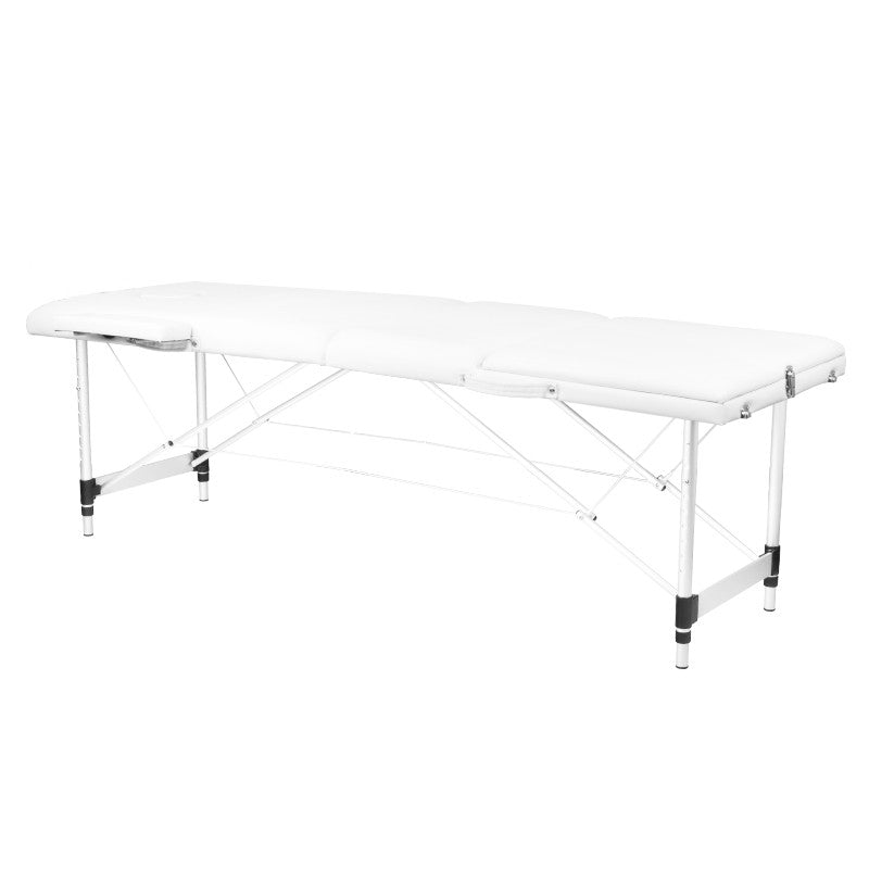 Komfortable 3-teilige Massageliege aus Aluminium, Weiß
