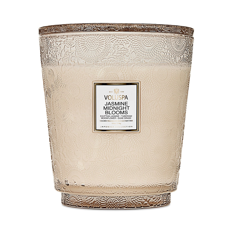 Voluspa Jasmine Midnight Blooms 5-Wick Hearth Candle, 123 oz.