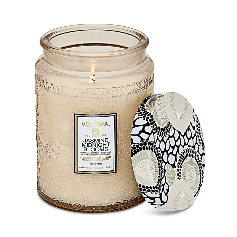 Voluspa Jasmine Midnight Blooms Large Jar Candle, 18 oz.