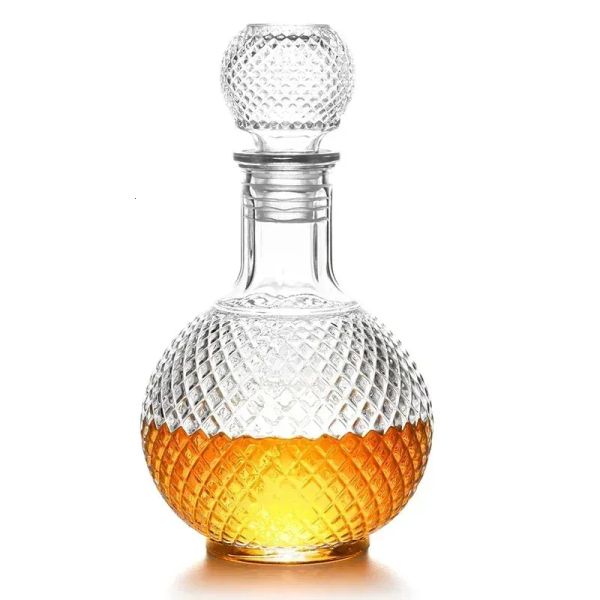 Glass Decanter with Airtight Globe Stopper for Liquor Whiskey Wine Mouthwash 50-250-500-1000ml Clear