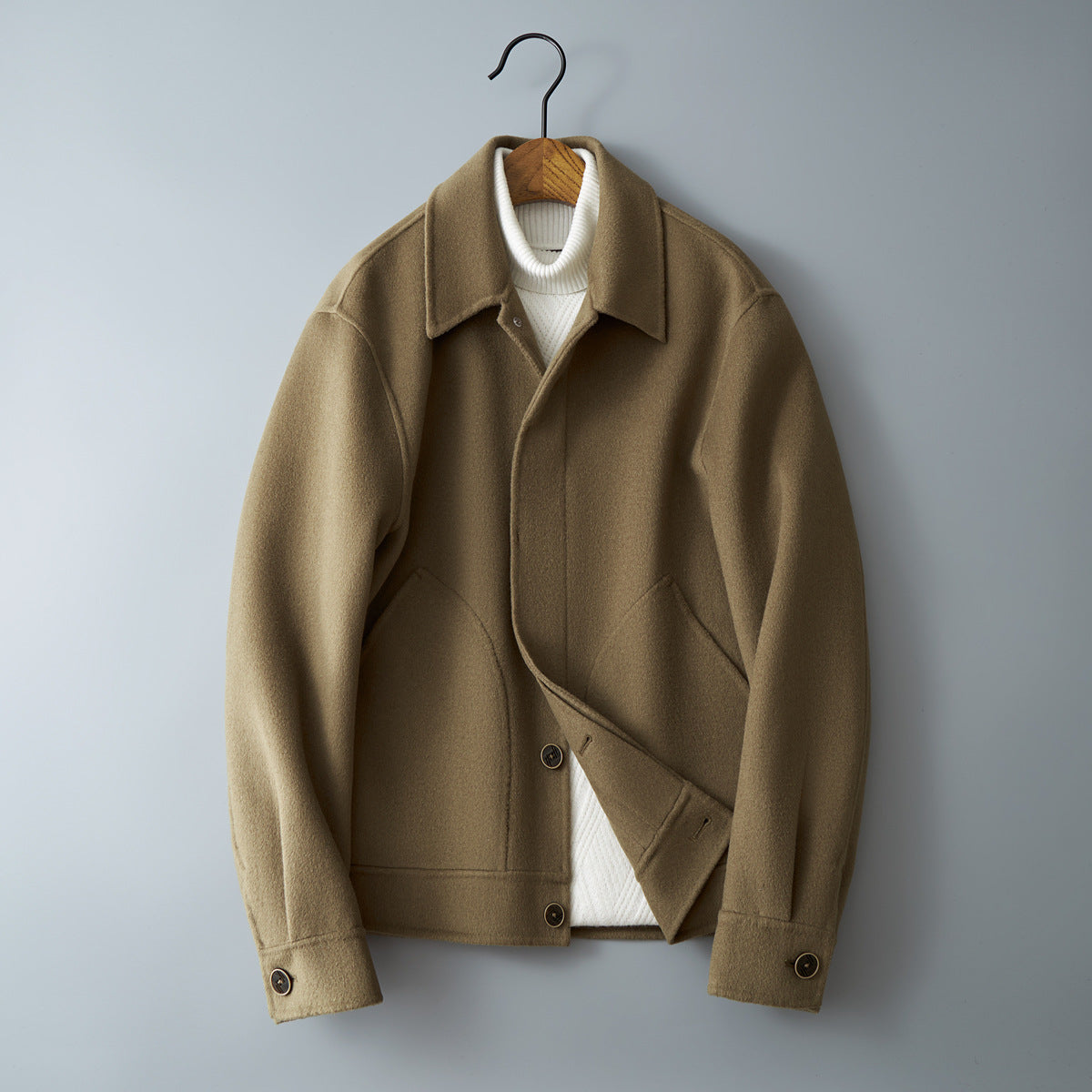 F20613 Spring and autumn heavyweight jacket sweatshirt double zipper hooded cardigan men&#039;s sweatshirt