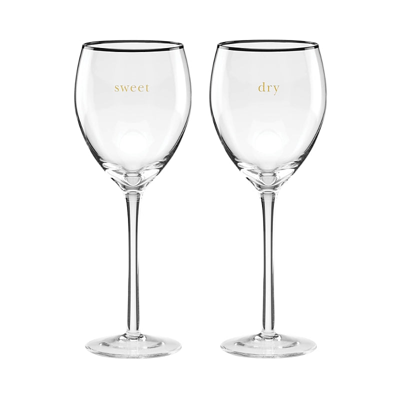 kate spade new york Cheers To Us Sweet and Dry Wine Glasses, Set of 2