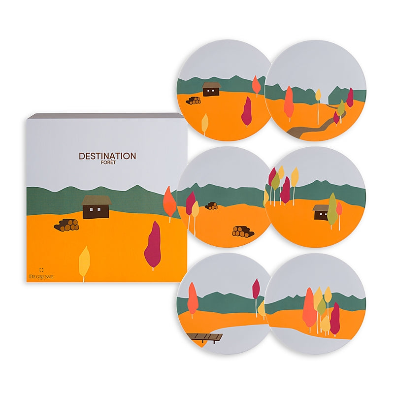Degrenne Paris Destination Foret Round Plates, Set of 6