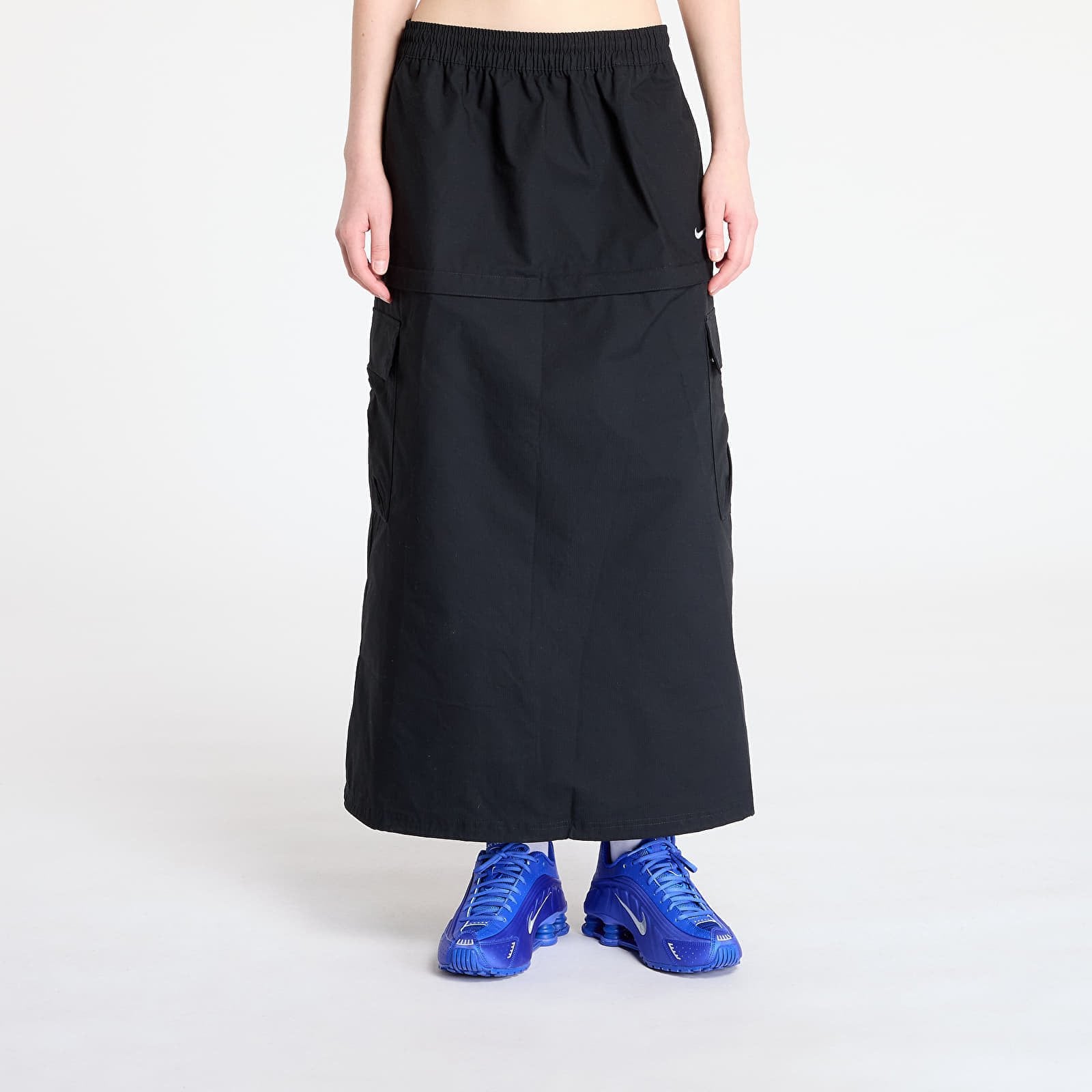 Skjørt Nike Sportswear Essential Women's Mid-Rise Woven Cargo Midi Skirt Black- White XS