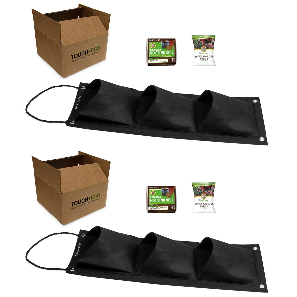 Flower Garden Hanging Planter Bag Set (1- to 3-Pack) - Sun & Shade Hanging Garden Kit - 2 Pack