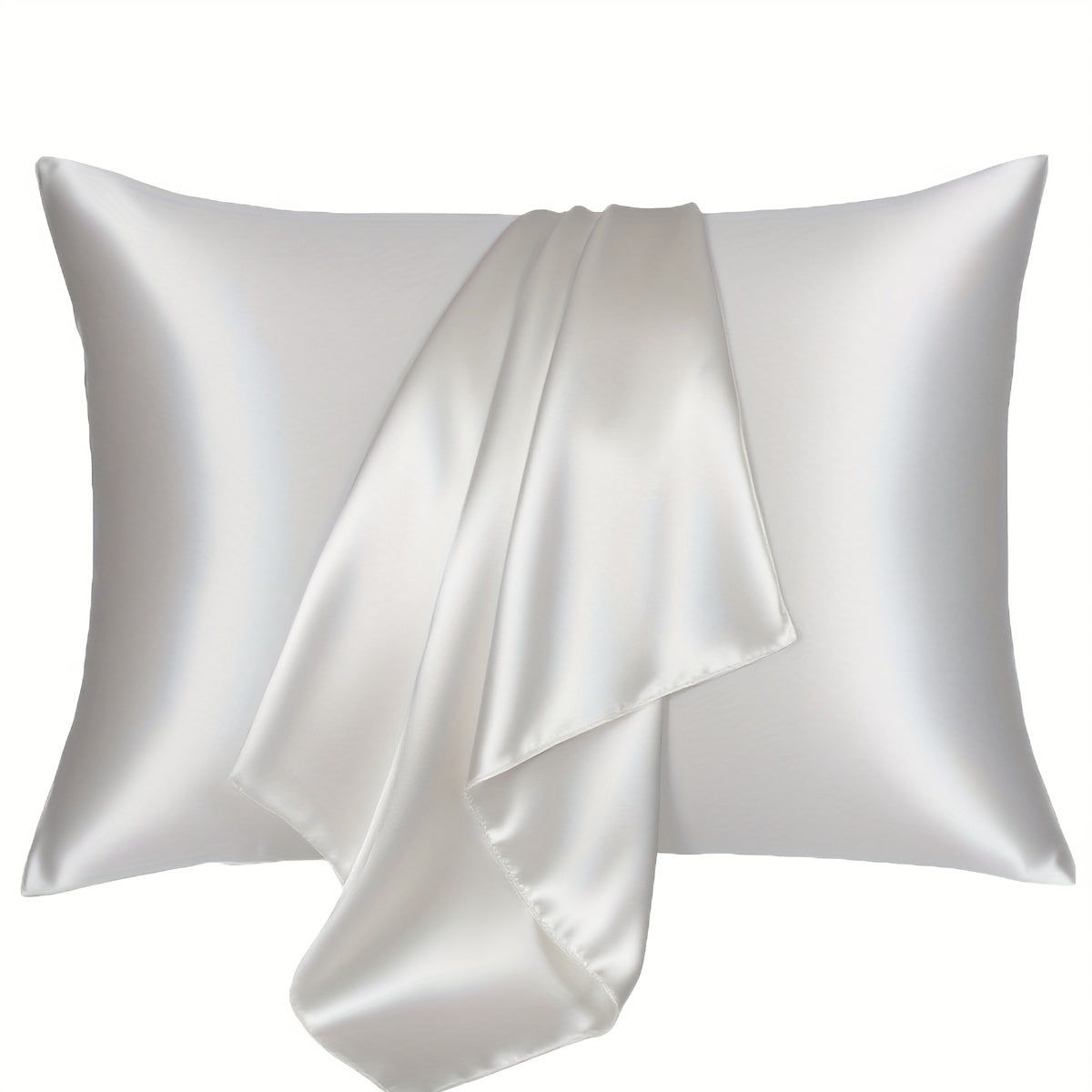 TEMU 2pcs 100% Pillowcases, Silk Pillow Cases For Hair And Skin, Bed Pillow Cover With Hidden Zipper, Present For Women Men