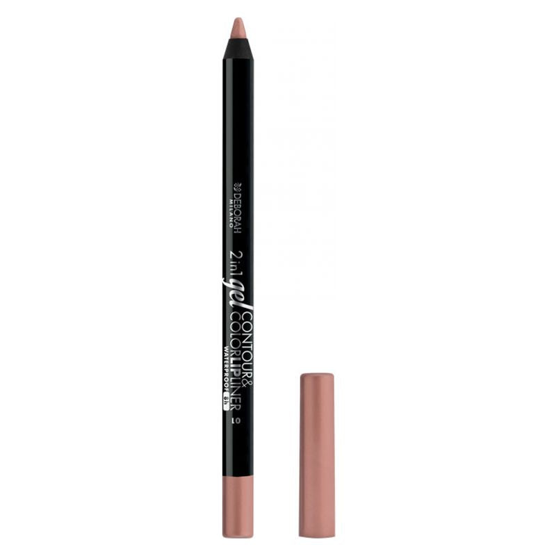 Deborah 2 I 1 Gel Contour & Color Waterproof Lip Pencil 02 - Nude Brown