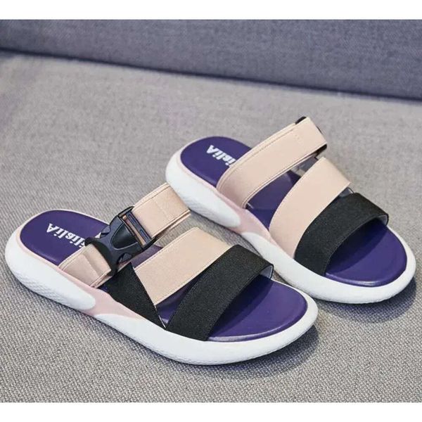 summer Designer Women sandy beach flat heel fashion platform open toes sandals Scuffs outdoors Non-slip lad 647