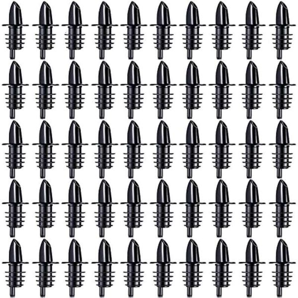 100 Pac Liquor W Plastic Spouts Black Bottle Pourers For Bars Clubs Pubs Restaurants Coffee Shops