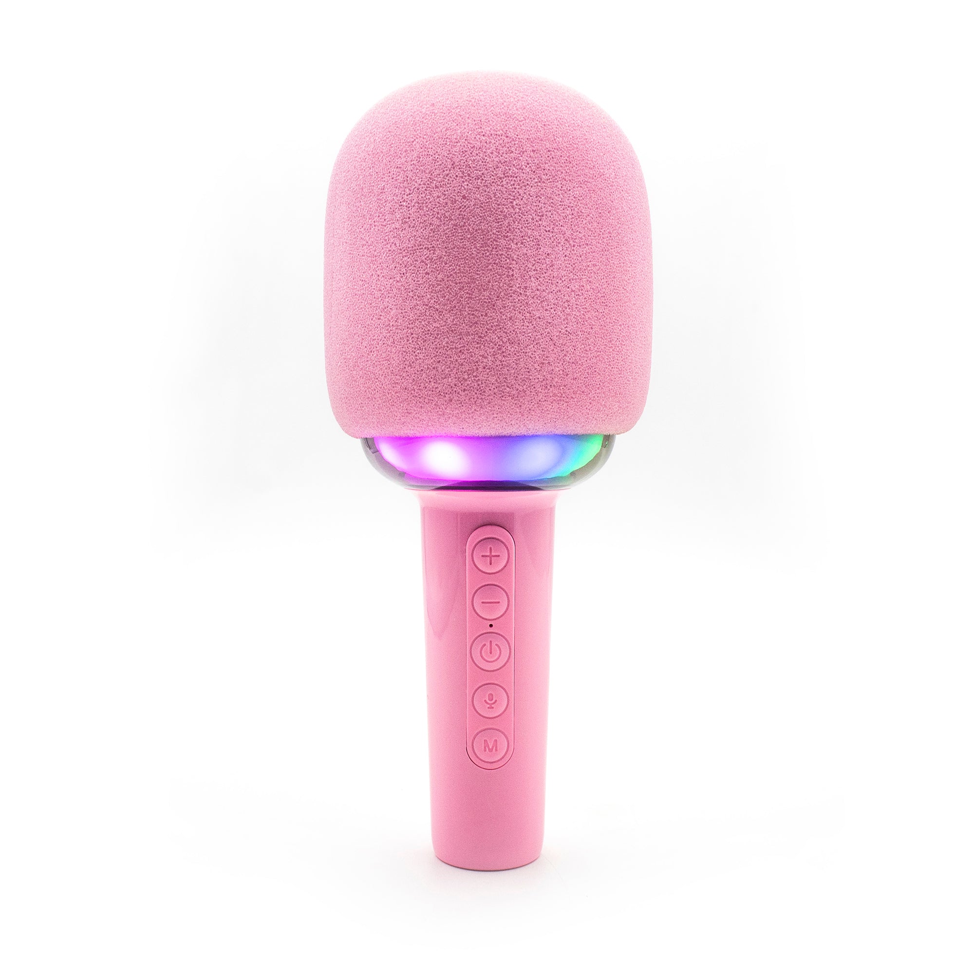 Bluetooth Karaoke Microphone with RGB Lights & Voice Changer - Pink