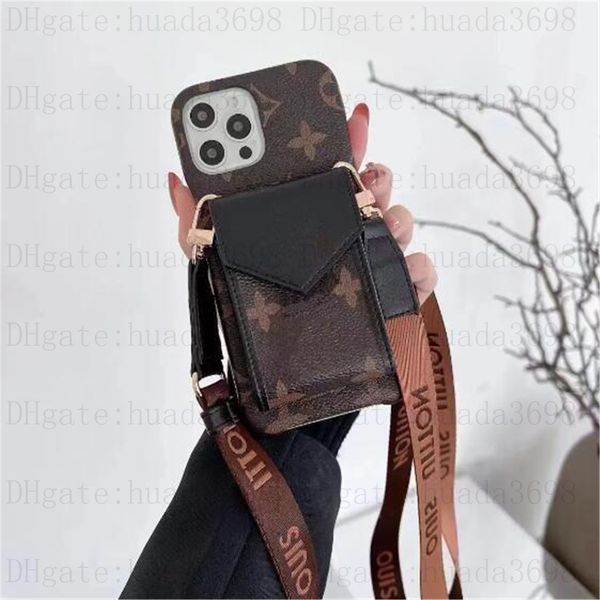 iPhone Case Designer Phone Cases for Apple iPhone 16 15 14 Pro Max 14 Plus 13 12 11 XR Fashion Monogram Wallet Card Holder Luxury Spliced Le