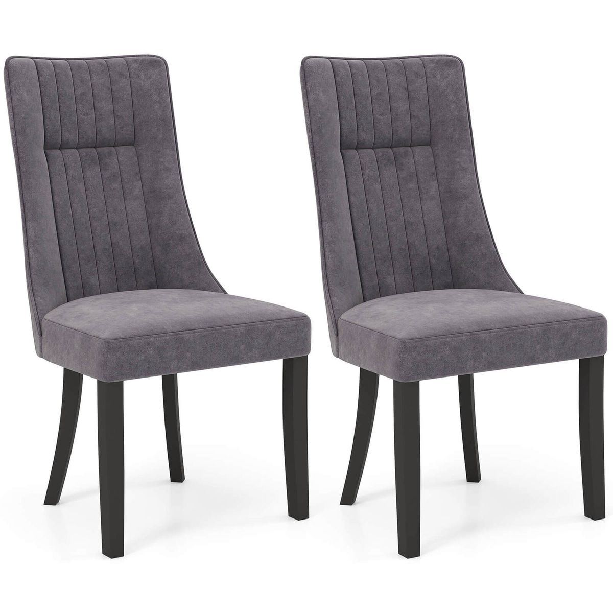 Channel Tufted Dining Chairs with High Backrest (Set of 2-4) - Dining Chairs Set of 2
