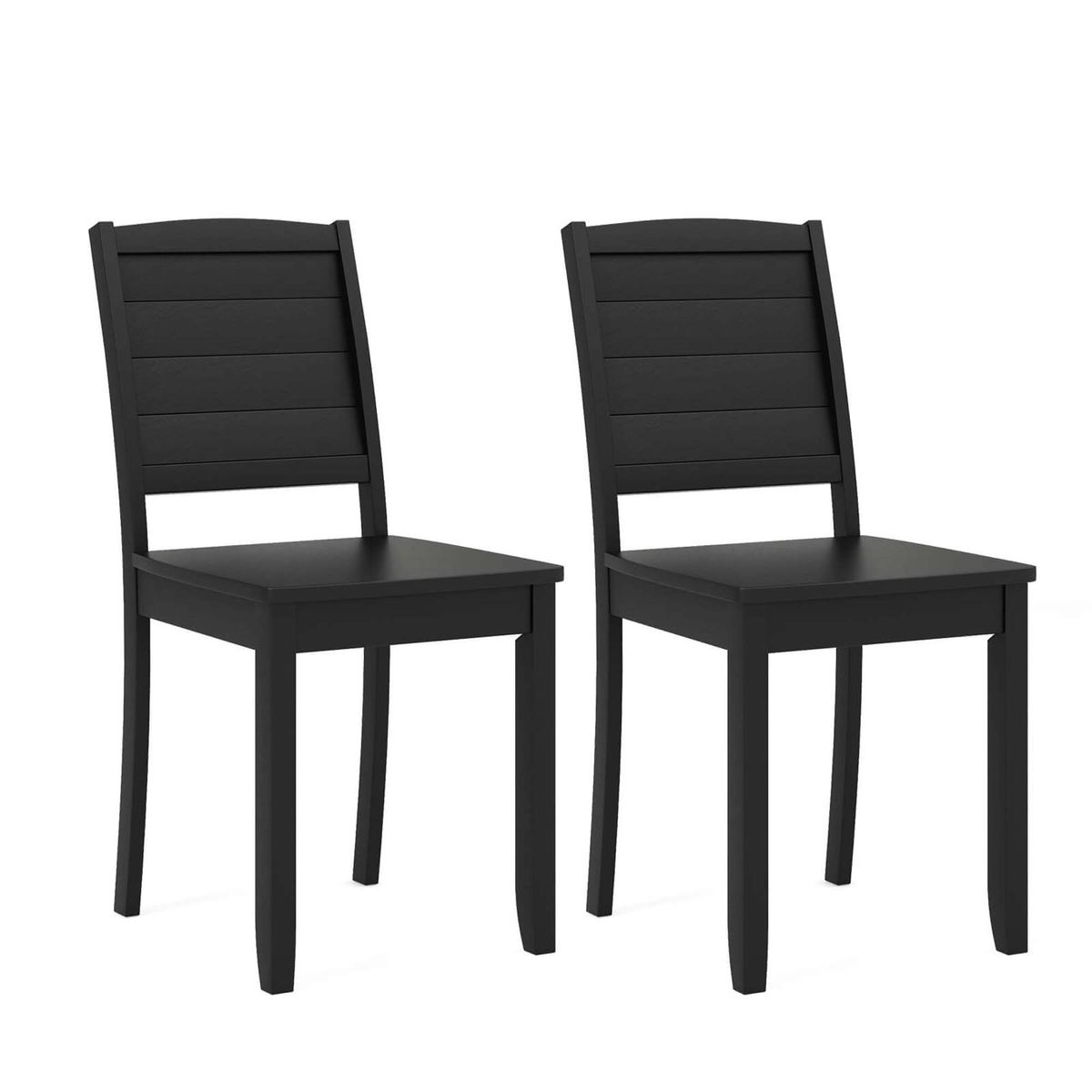 Armless Wood Dining Chairs (Set of 2) - Black