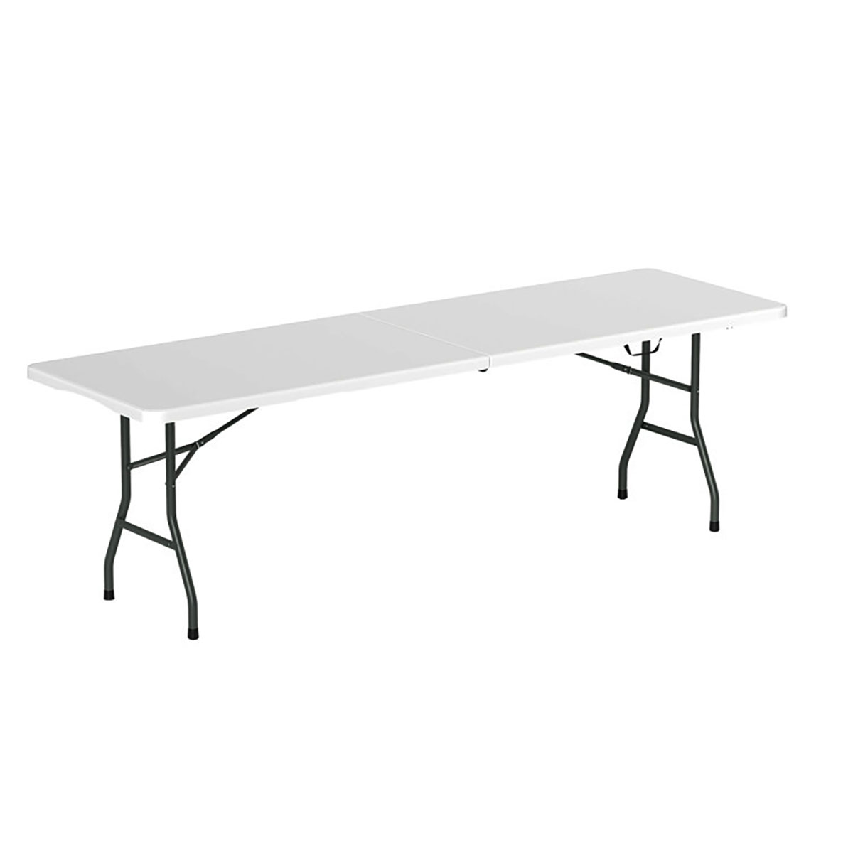 8-Foot Portable Folding Table with HDPE Tabletop - Folding Table-White