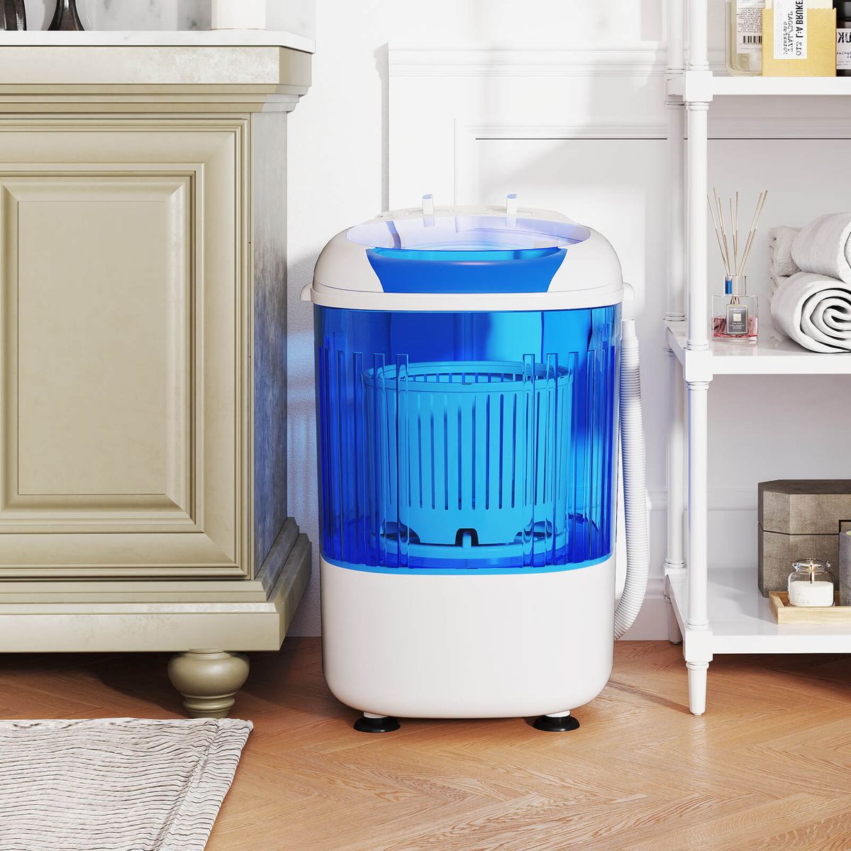 Portable Mini Top Load Washer with Removable Spin Tub and Safety Cover - Washing Machine-Blue