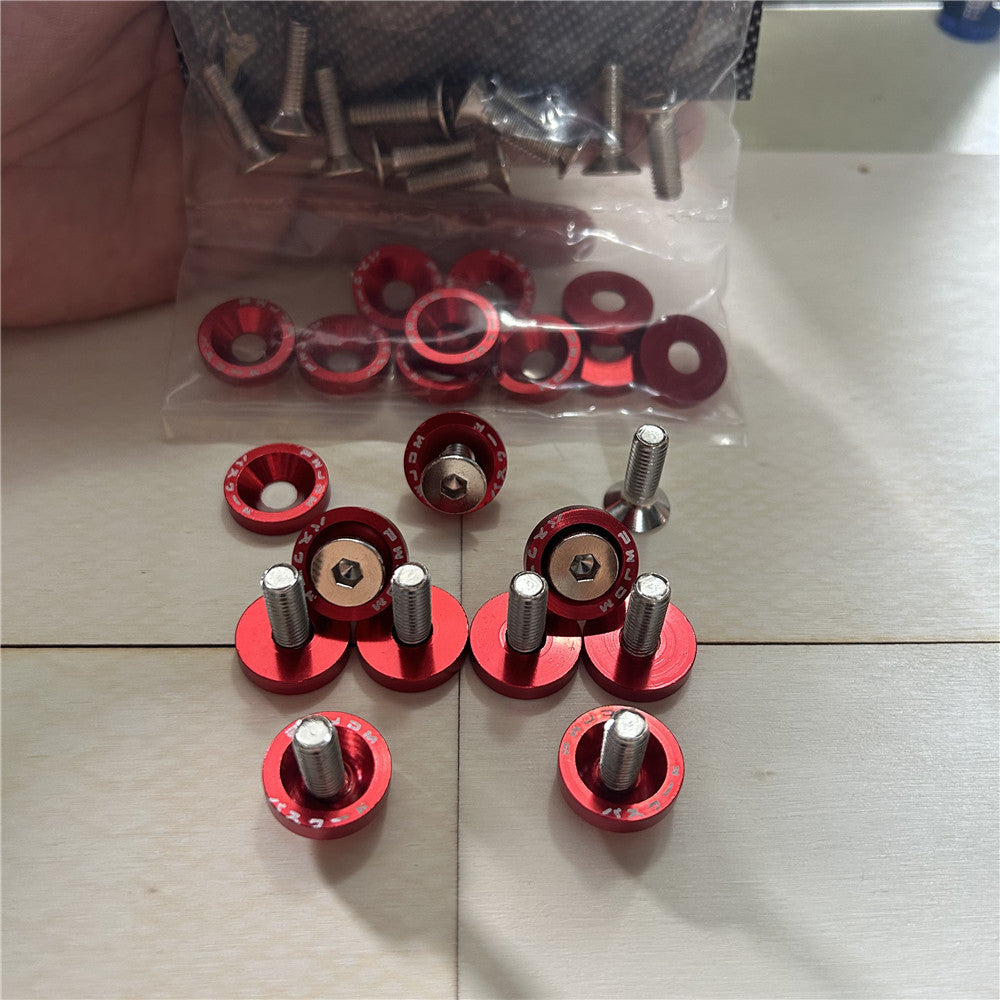 TEMU M6 Anodized Aluminum Fender Screw Washers Bolts - High-strength, -resistant Fasteners For Automotive, Truck, Rv, And Motorcycle Applications,