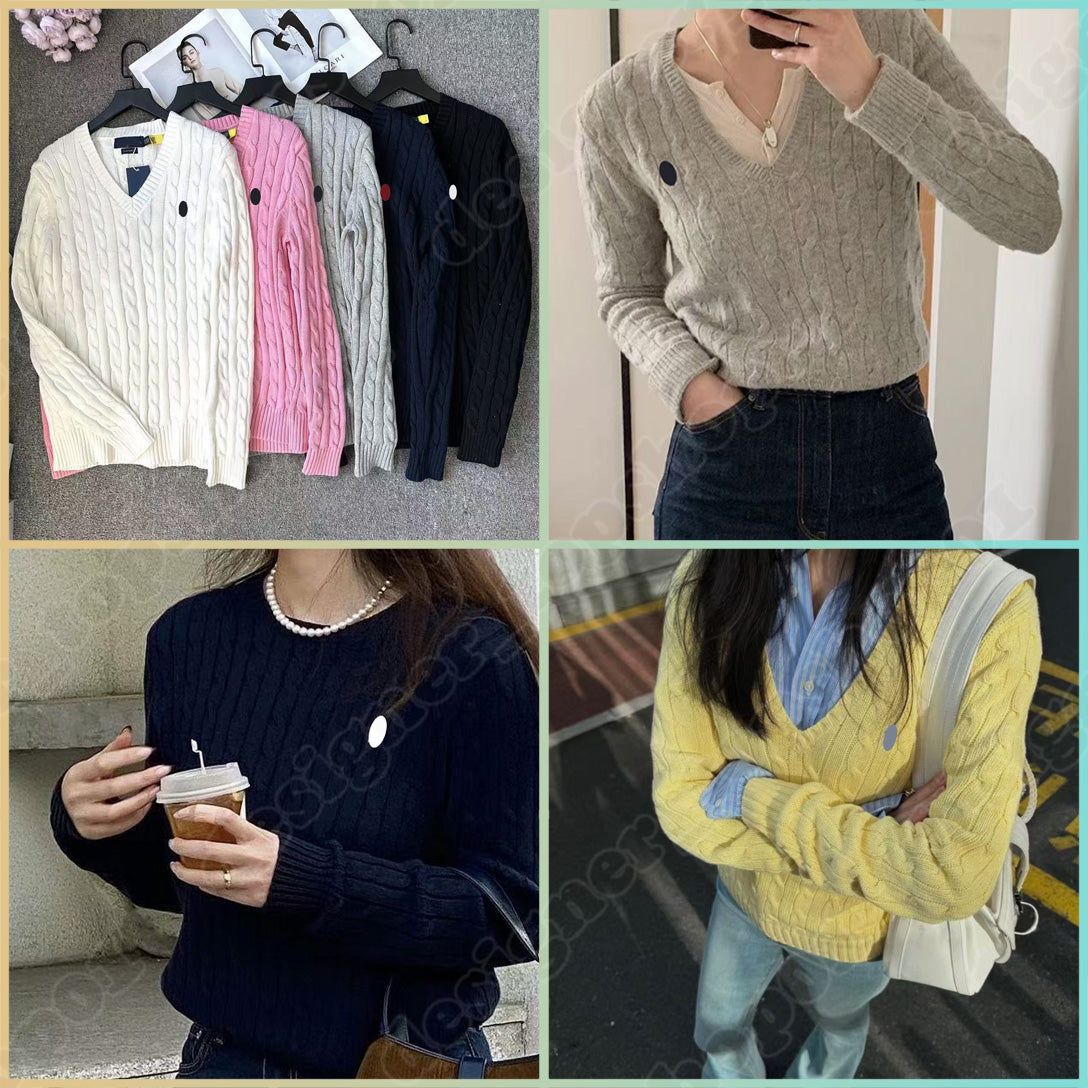 Cardigan Designer Womens Sweaters Wool Casual High Quality Pull Half Zip Women Hoodie Polo Jacket Winter Long Sleeve Sweater Pullover Size S-2XL