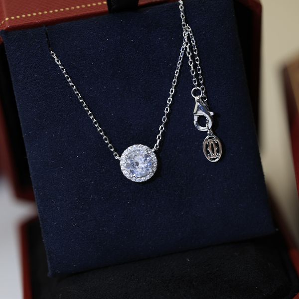 Luxury Pendant Necklace Trinity Brand Designer Shinning Three Layers Big Round Zircon Charm Wedding Choker For Women Jewelry With Box Party