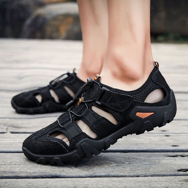 new summer mens shoes outdoor casual shoes sandals genuine leather nonslip sneakers men beach sandals big size 3848