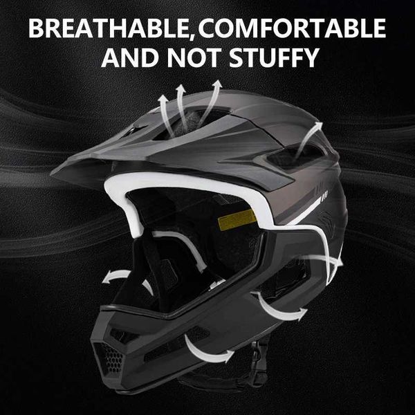 Cycling Helmets Eastinears New Adult Bicycle Helmet Full-face Detachable Outdoor Sports Motorcycle Skateboard Riding Helmet Protects the Hea