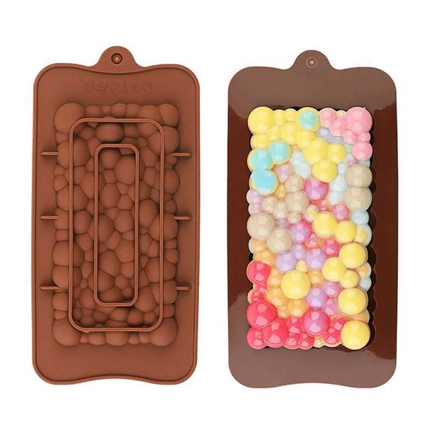 Handmade chocolate bar silicone mold bubble shaped candy pudding dessert mold baking tool W250108