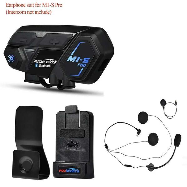 Interphone Fodsports M1-S Pro Motorcycle Earphone Helmet Bluetooth 5.0 Intercom Headset with Clip Microphone for Accessories Earpiece Z24101